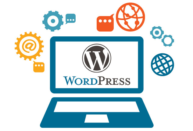 Laptop with WordPress logo