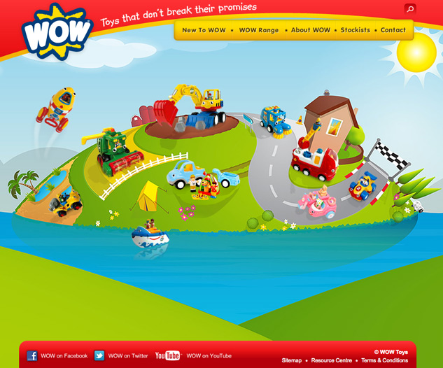 Screenshot of illustration used on wow toys website