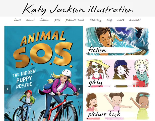 Screenshot of Katy Jackson illustration website