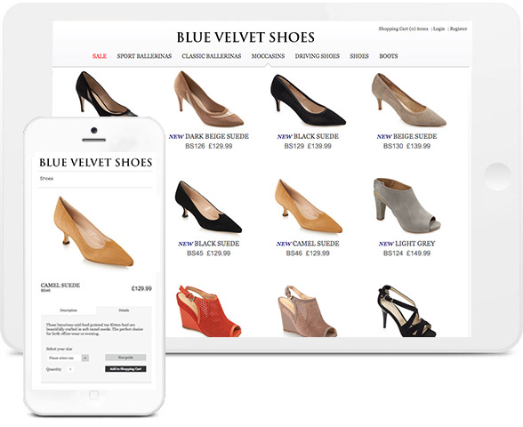 ecommerce website blue velvet