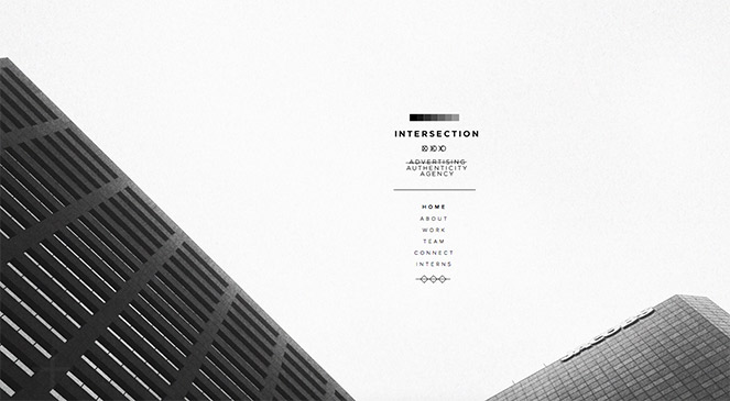 intersection minimalist web design