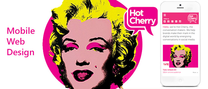 mobile website design image for hot cherry