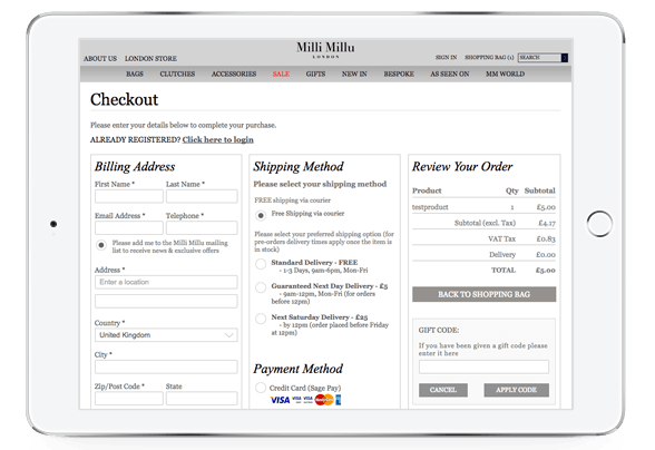 ecommerce one page checkout